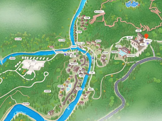 三伏潭镇结合景区手绘地图智慧导览和720全景技术，可以让景区更加“动”起来，为游客提供更加身临其境的导览体验。