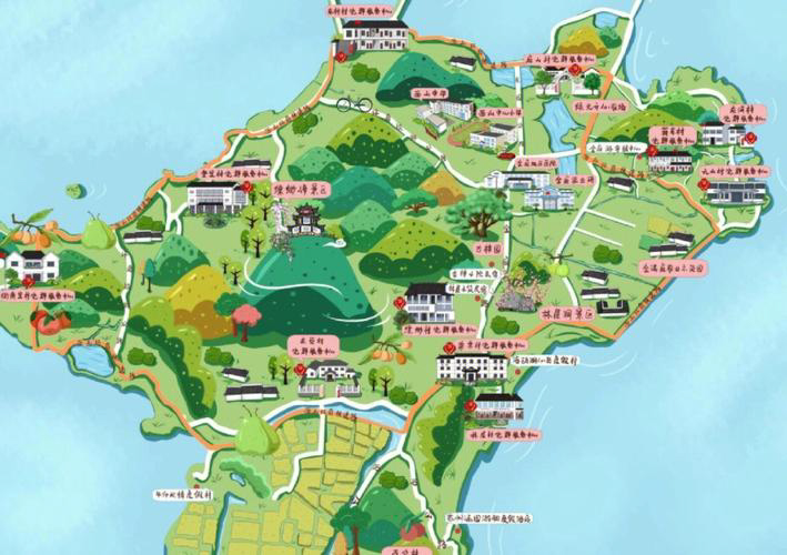 三伏潭镇手绘地图旅游的独特视角
