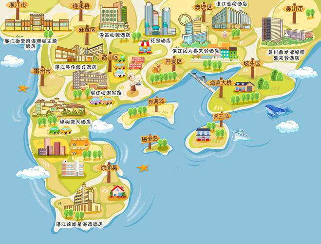 三伏潭镇手绘地图旅游的艺术指南